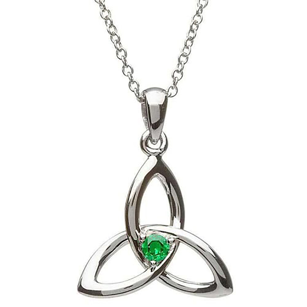 Trinity Celtic Knot Necklace with Clear CZ- 925 Sterling Silver - April  Birthstone - FashionJunkie4Life